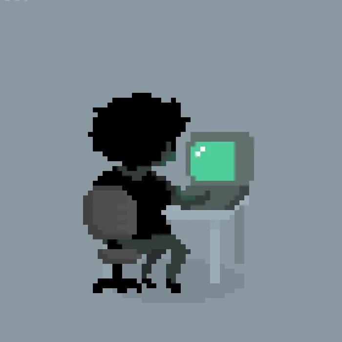 Animated gif of myself in pixel art style